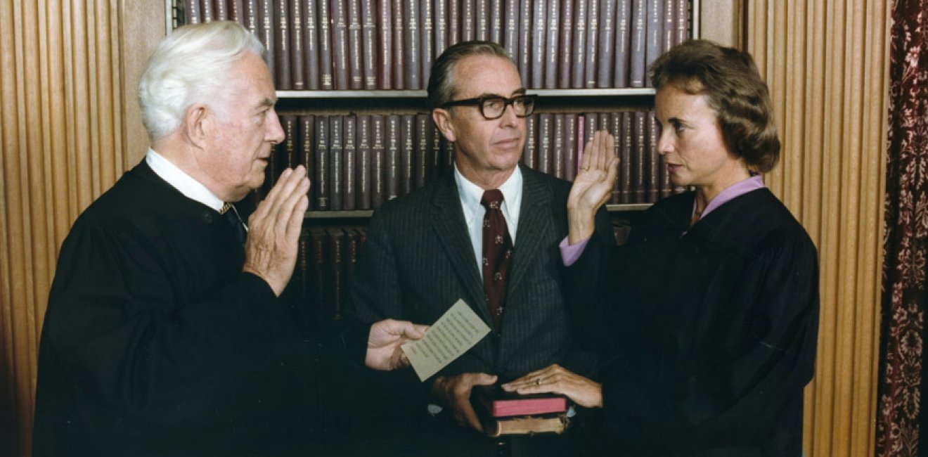 Sandra Day O'Connor Being Sworn in a Supreme Court Justice by Chief Justice Warren Burger