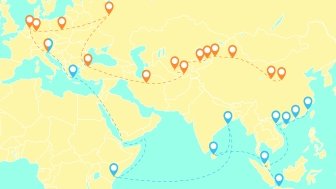 A map of the Belt and Road Initiative