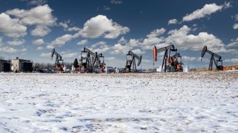 Oil pump jacks in Alberta