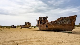 Aral sea boat graveyard