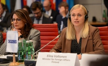 Finland’s Minister for Foreign Affairs Elina Valtonen outlining the country’s priorities as the incoming OSCE Chair-in-Office for 2025 to the Permanent Council, 19 September, 2024