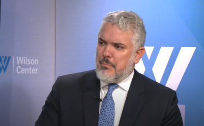 President Duque during an interview with Amb. Green