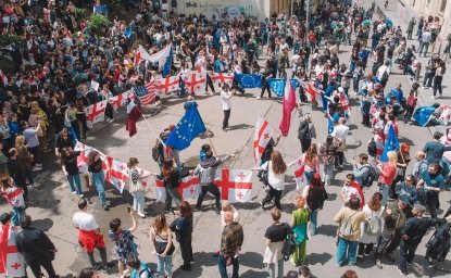 Protest in Tbilisi Georgia