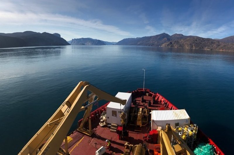 Aboard the CCGS Amundsen somewhere off the coast of northern Baffin Island, courtesy of Sam Athey. 