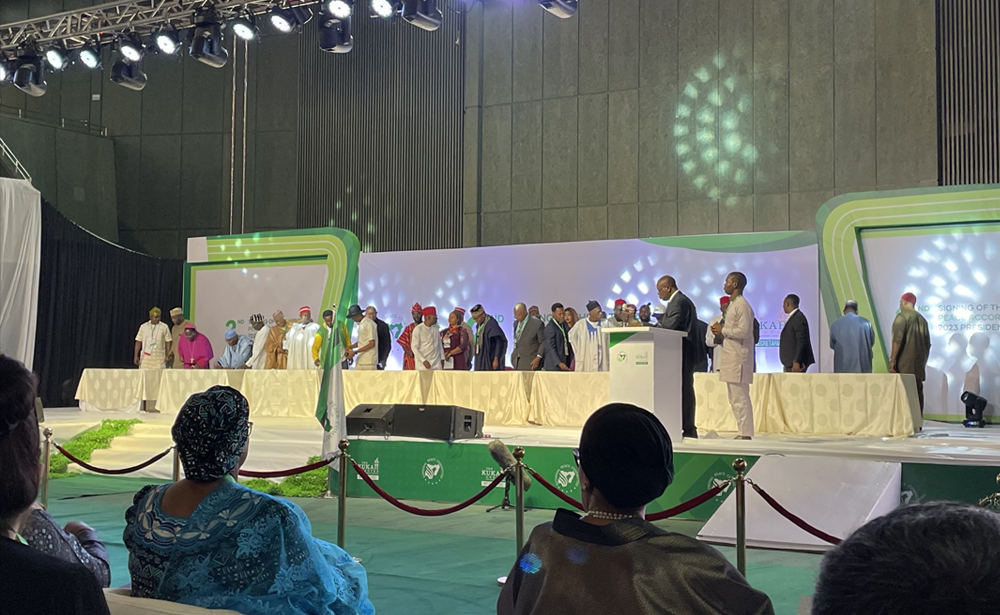 Prior to Nigeria’s voting day on February 25, candidates and parties signed a peace accord, pledging to denounce violence and pursue disputes through legal means.