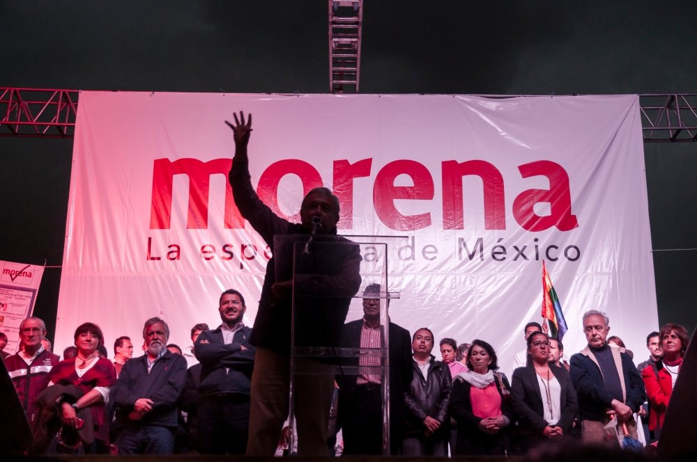 Morena rally stage at night
