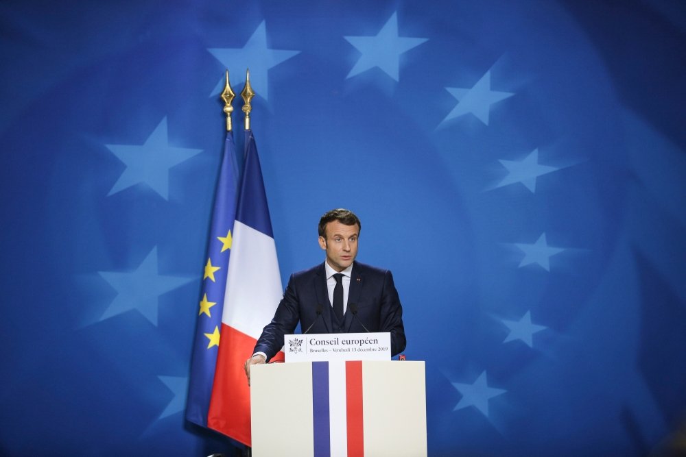 Macron gives speech