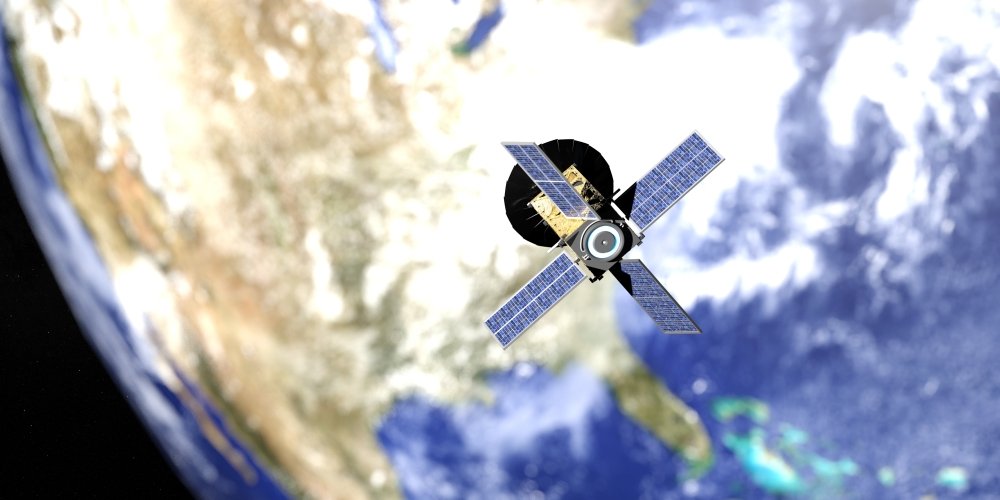 micro satellite called CUBESAT 3D rendering