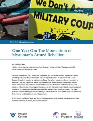 "One Year On: The Momentum of Myanmar's Armed Rebellion" Cover 