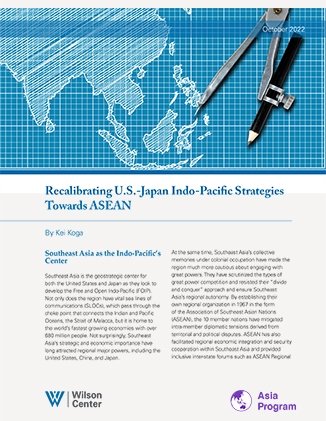 A thumbnail of the report cover page, featuring a map of Asia drawn as a blueprint