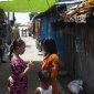 A neighborhood inhabited by people who've lost their homes to river erosion