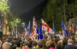 Pro-EU Georgians protesting in Tbilisi