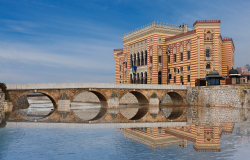 Ancient bridge and former city hall, Sarajevo