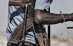 Danakil, Ethiopia guard with rifle
