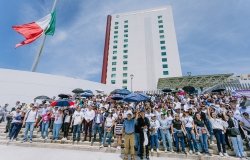 Puebla, Mexico; August 19, 2024: At the headquarters of the Judicial Branch of the Federation in Puebla, workers joined the indefinite work stoppage as part of a natio