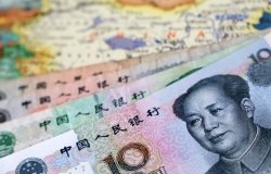 Chinese Yuan over map of China