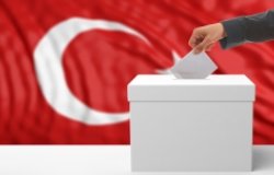 Turkish flag and ballot box