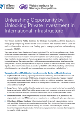 Publication: Unleashing Opportunity by Unlocking Private Investment in International Infrastructure